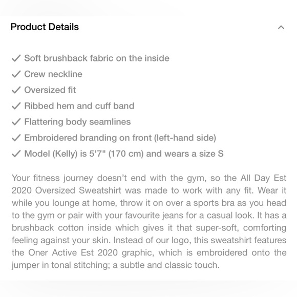 NWT: ONER ACTIVE 🌟ALL DAY EST 2020 OVERSIZED SWEATSHIRT - Picture 10 of 13